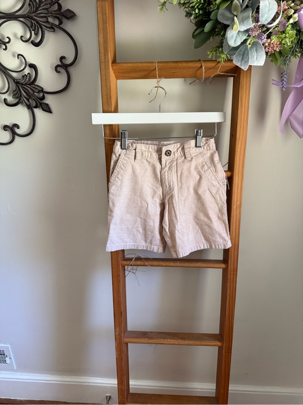 Cat & Jack Cream Linen-Blend Bermuda Shorts